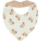 Ivory and Beige Teddy Bear Bibs ( 2 - Pack ), 1, hi-res